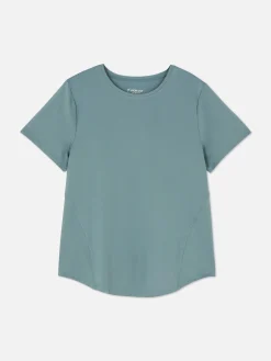Fitnesskleidung Und Activewear|Primark Sport-T-Shirt Mit Rundhalsausschnitt Dunkelgrün