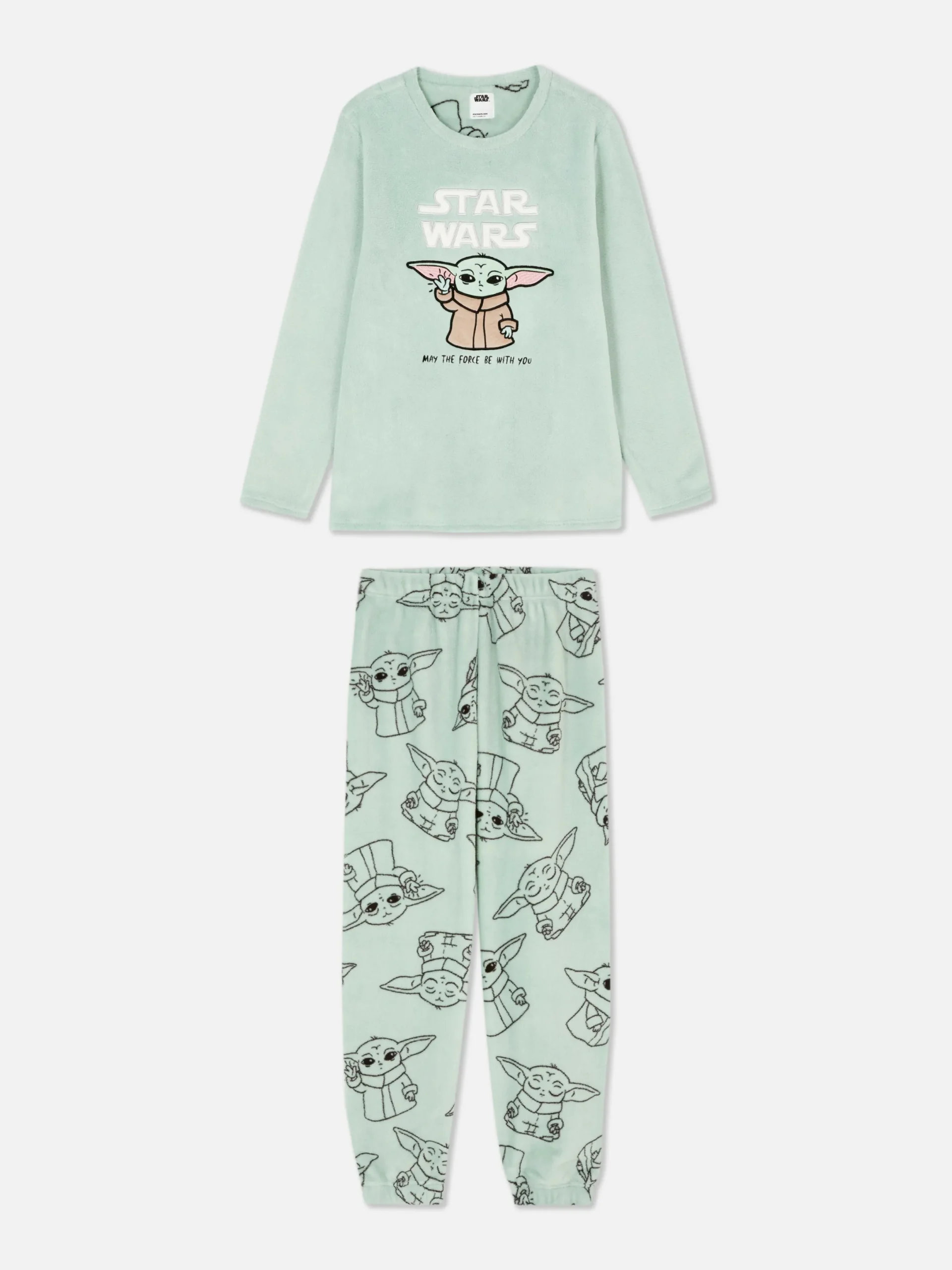 Schlafanzüge|Primark „Star Wars Baby Yoda“ Fleece-Schlafanzug Hellgrün