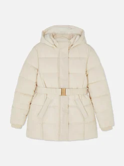 Jacken Und Mäntel|Primark Steppjacke Mit Gürtel Elfenbeinfarben