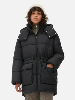 Jacken Und Mäntel|Primark Steppmantel Mit Kapuze Schwarz