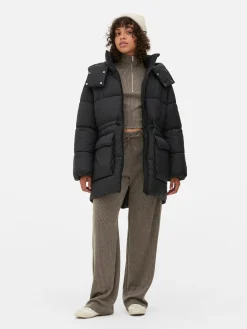 Jacken Und Mäntel|Primark Steppmantel Mit Kapuze Schwarz