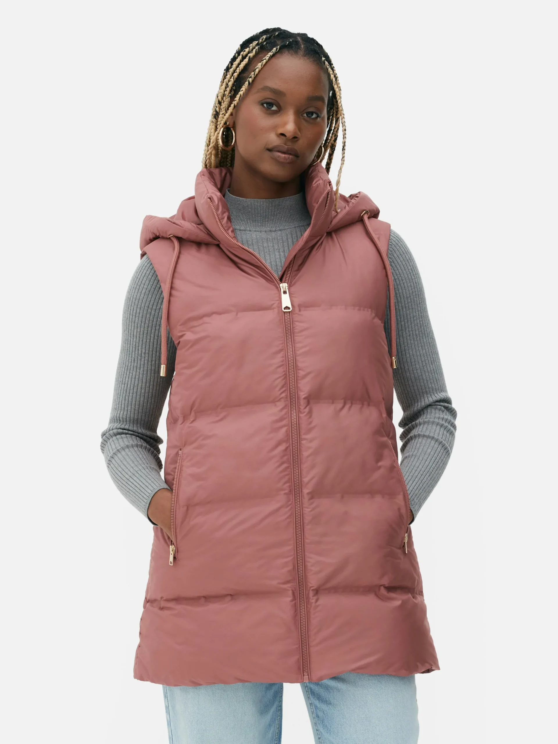Jacken Und Mäntel|Primark Steppweste Mit Kapuze Pink