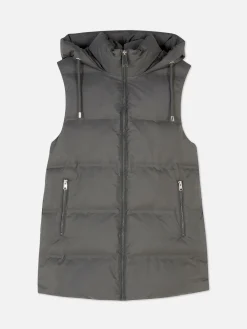 Jacken Und Mäntel|Primark Steppweste Mit Kapuze Anthrazitfarben