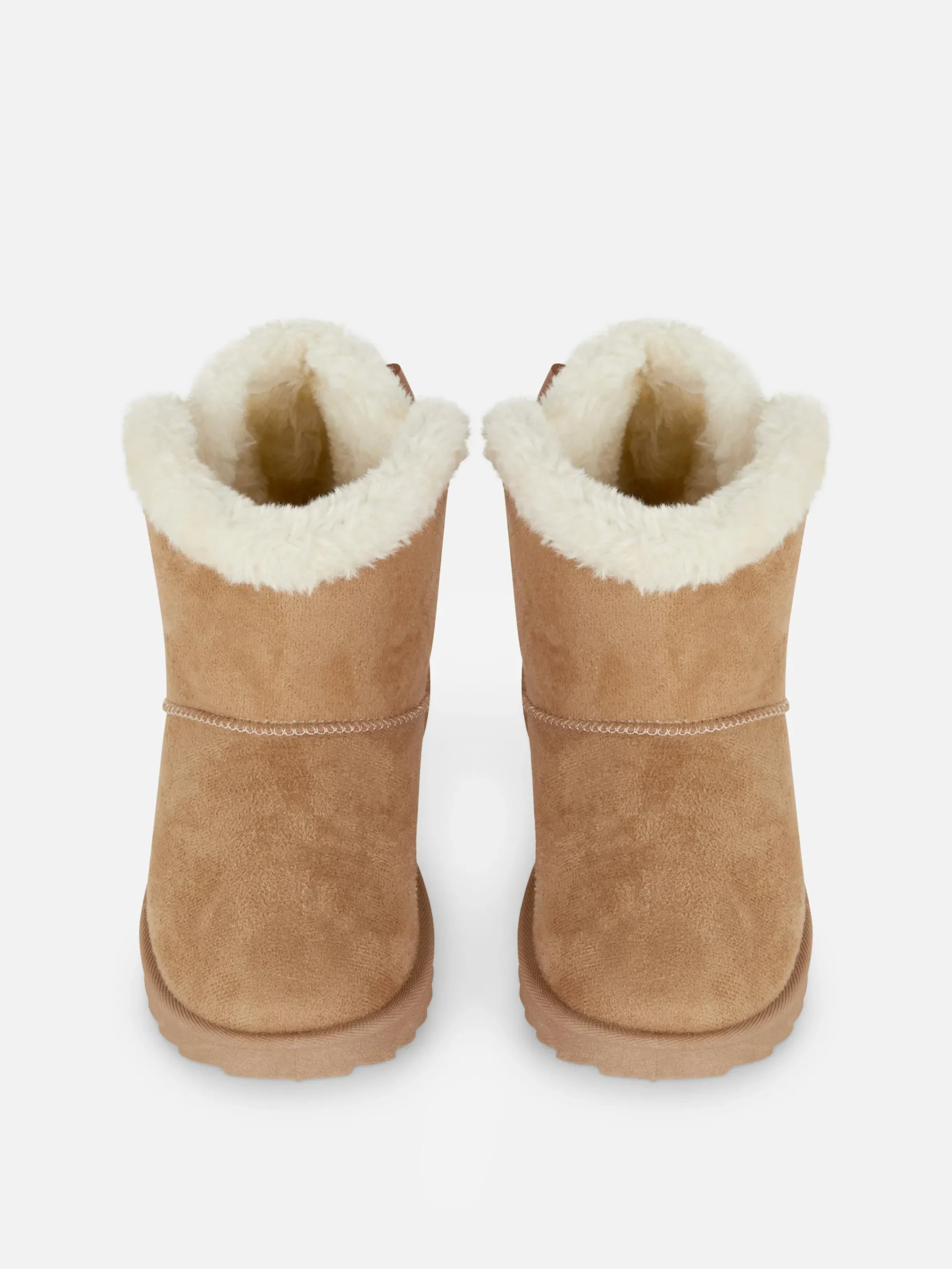 Stiefel Und Gummistiefel|Primark Stiefel Aus Kunstfell Mit Schleife Beige