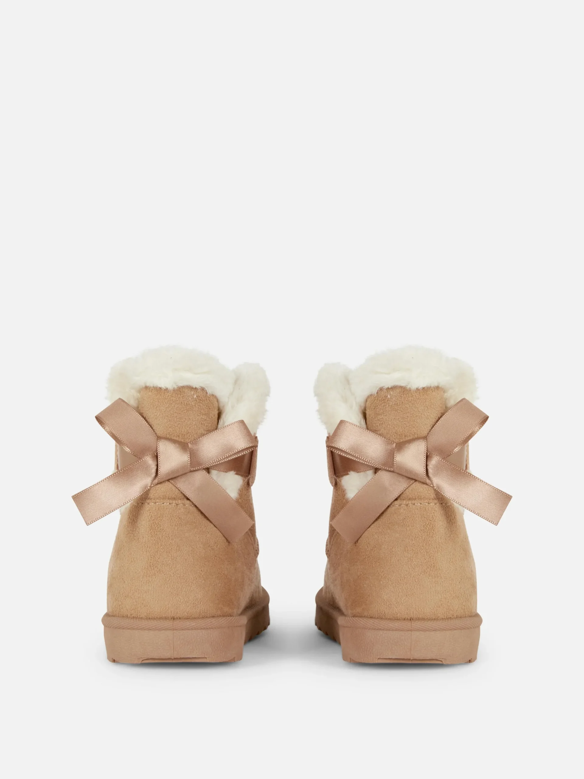 Stiefel Und Gummistiefel|Primark Stiefel Aus Kunstfell Mit Schleife Beige