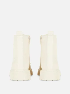 Stiefel Und Gummistiefel|Primark Stiefel Mit Dicker Sohle Und Seitenreißverschluss Cremefarben