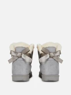 Stiefel Und Gummistiefel|Primark Stiefel Mit Schleife Grau