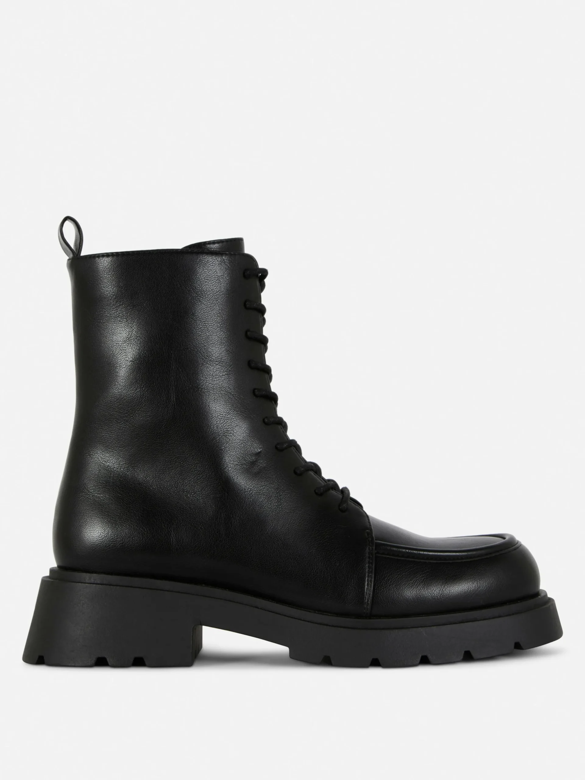 Stiefel|Primark Stiefeletten Mit Apron Toe Und Schnürung Schwarz
