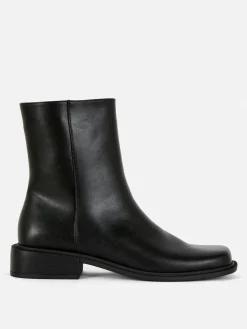 Stiefel|Primark Stiefeletten Mit Eckiger Zehenpartie Schwarz