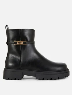 Stiefel|Primark Stiefeletten Mit Schnallendetail Schwarz