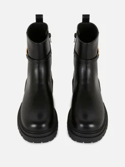 Stiefel|Primark Stiefeletten Mit Schnallendetail Schwarz