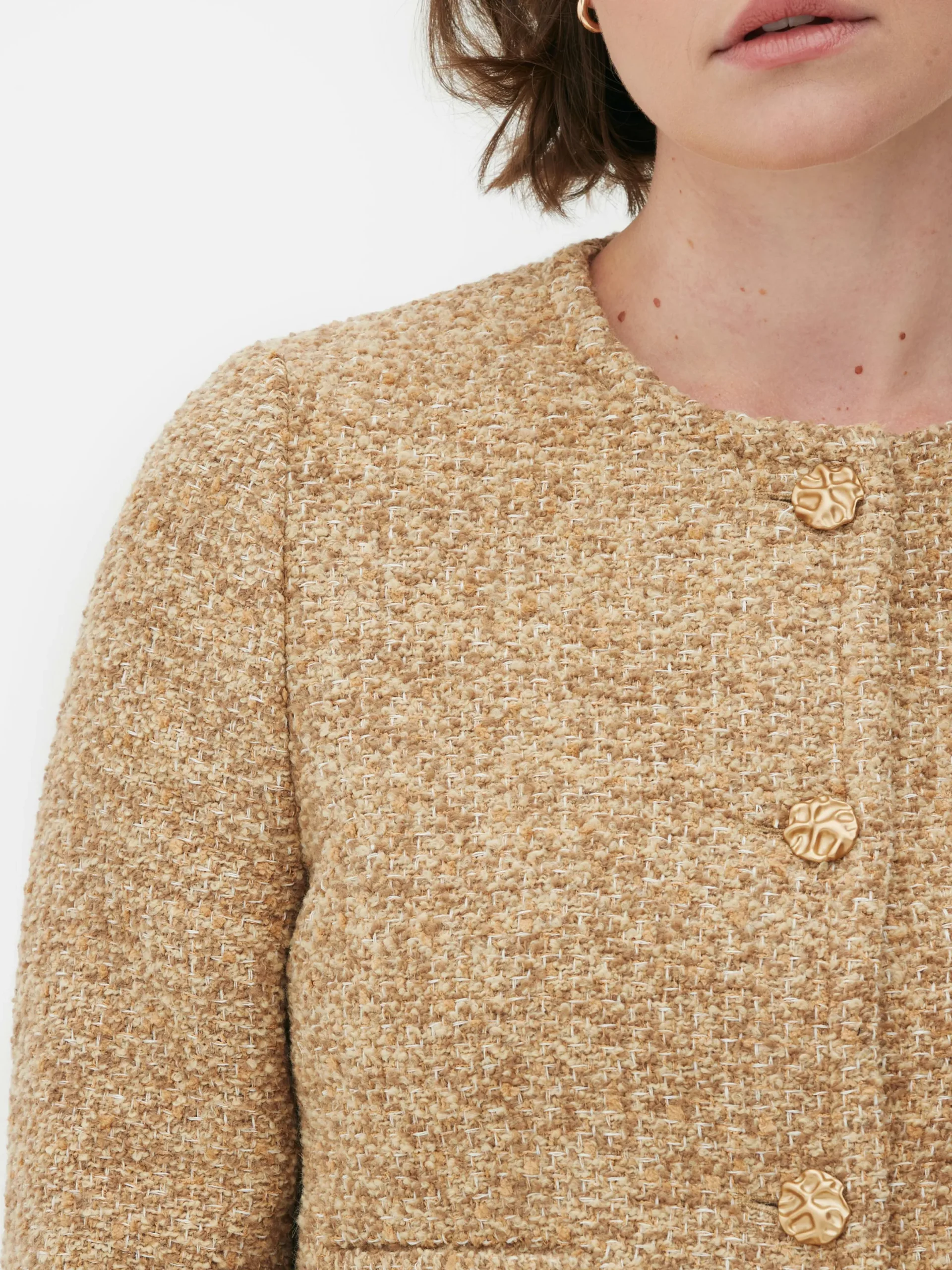 Jacken Und Mäntel|Primark „Stitch“ Bouclé-Jacke Beige