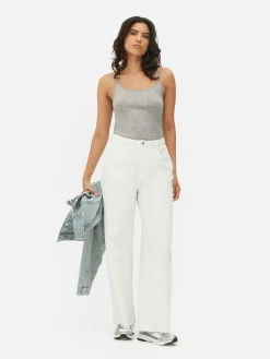 Tops Und T-Shirts|Primark Stretch-Camisole Mit U-Ausschnitt Grau meliert