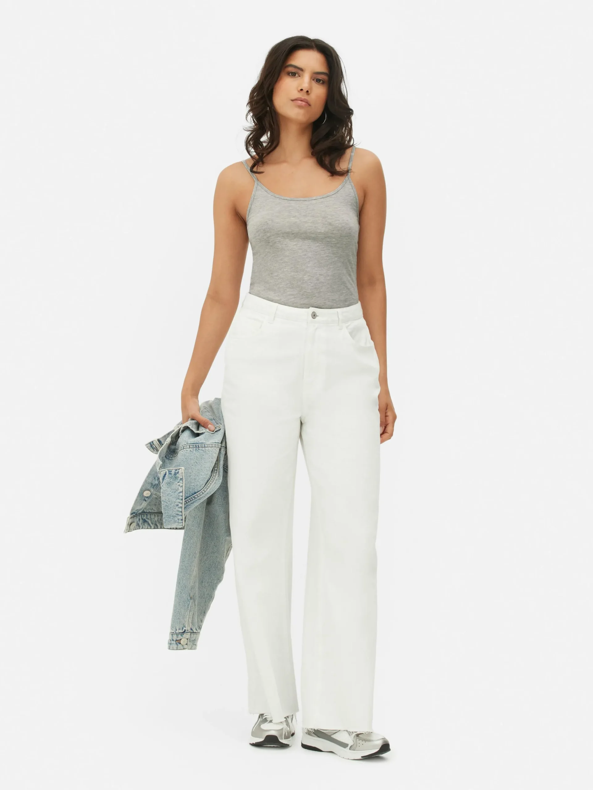 Tops Und T-Shirts|Primark Stretch-Camisole Mit U-Ausschnitt Grau meliert