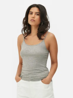 Tops Und T-Shirts|Primark Stretch-Camisole Mit U-Ausschnitt Grau meliert