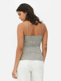 Tops Und T-Shirts|Primark Stretch-Camisole Mit U-Ausschnitt Grau meliert