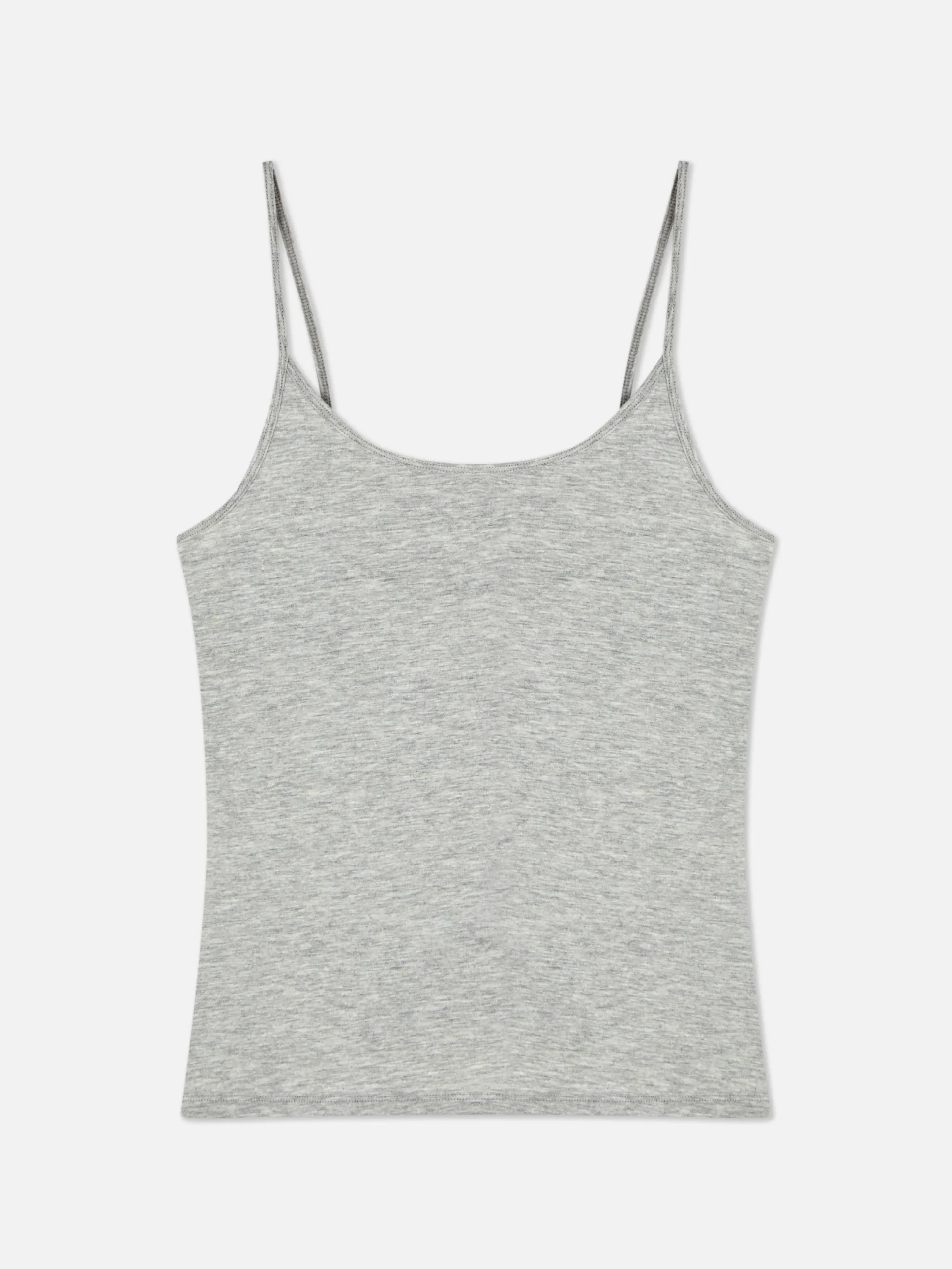 Tops Und T-Shirts|Primark Stretch-Camisole Mit U-Ausschnitt Grau meliert