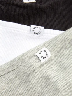 Slips|Primark Stretch-Hipster, 3er-Pack Schwarz/Weiß