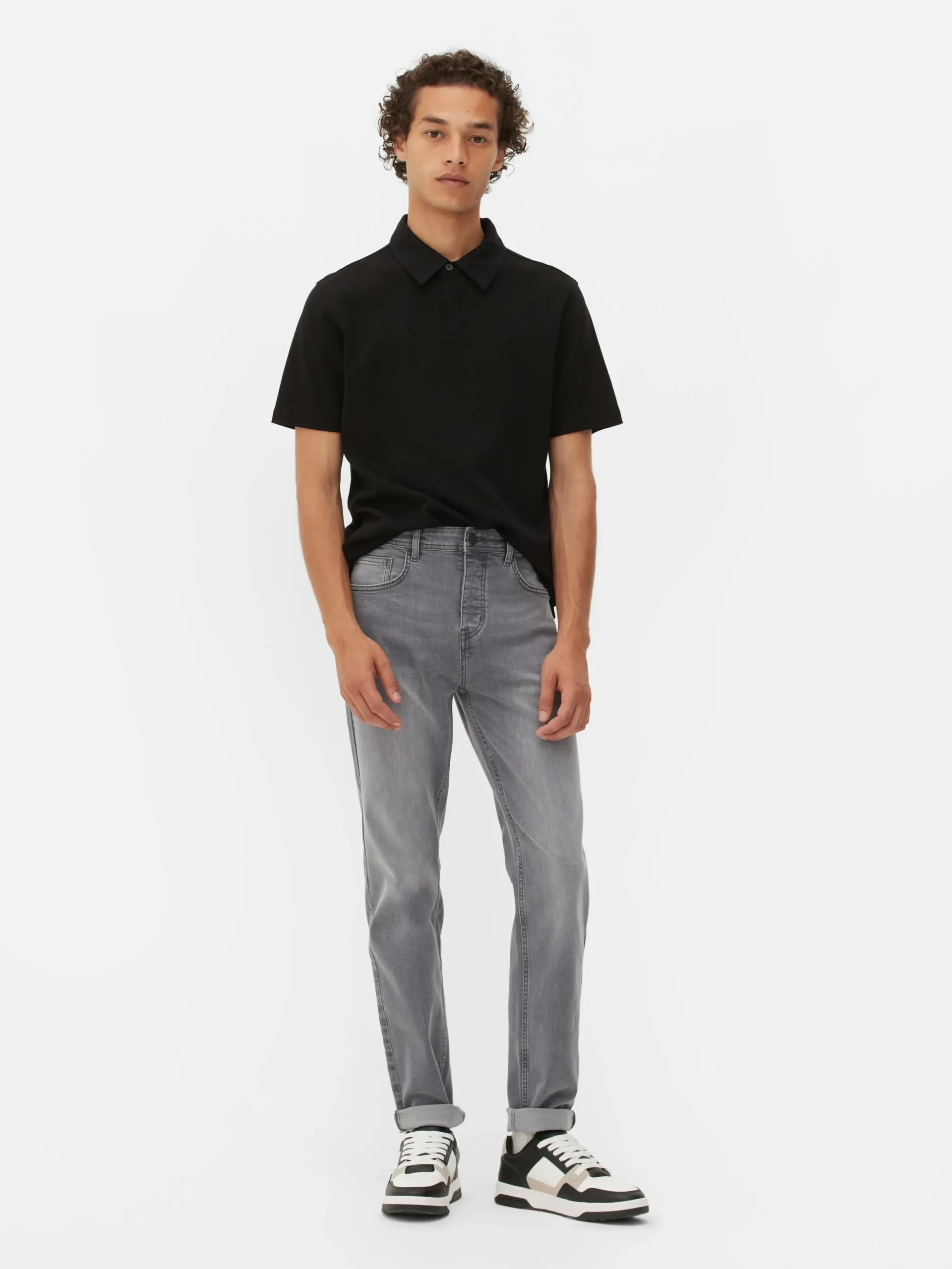 Jeans|Primark Stretch-Jeans In Enger Passform Grau