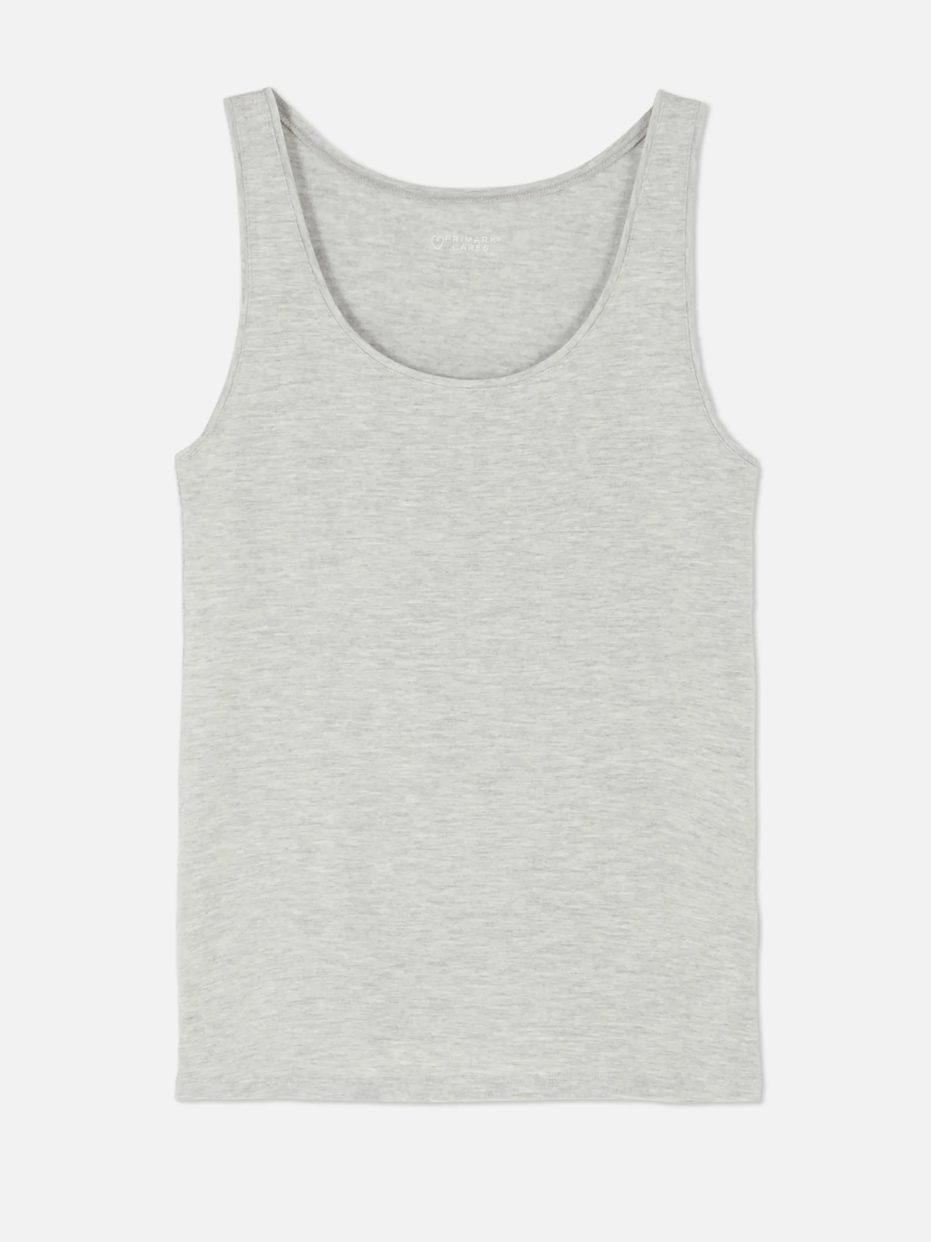 Tops Und T-Shirts|Primark Stretch-Tanktop Mit U-Ausschnitt Grau meliert
