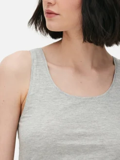 Tops Und T-Shirts|Primark Stretch-Trägertop Mit U-Ausschnitt Grau meliert