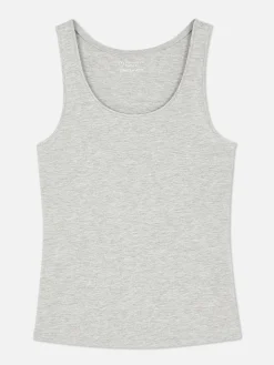 Tops Und T-Shirts|Primark Stretch-Trägertop Mit U-Ausschnitt Grau meliert