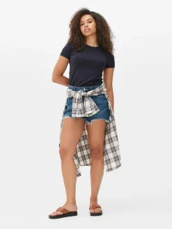 Tops Und T-Shirts|Primark Stretch-T-Shirt Mit Rundhalsausschnitt Marineblau