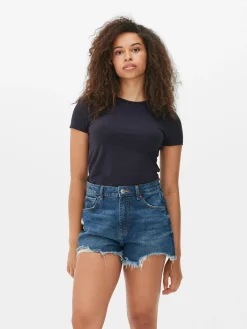 Tops Und T-Shirts|Primark Stretch-T-Shirt Mit Rundhalsausschnitt Marineblau