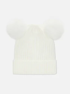 Mützen Und Handschuhe|Primark Strickbeanie Mit Bommel Cremefarben