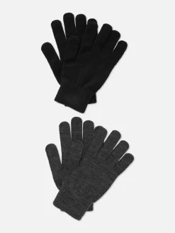Mützen, Handschuhe Und Schals|Primark Strickhandschuhe, 2er-Pack Anthrazitfarben