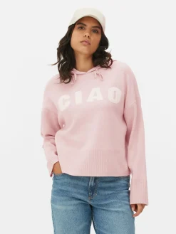 Hoodies Und Sweatshirts|Pullover Und Cardigans|Primark Strick-Hoodie Mit Slogan Rosa