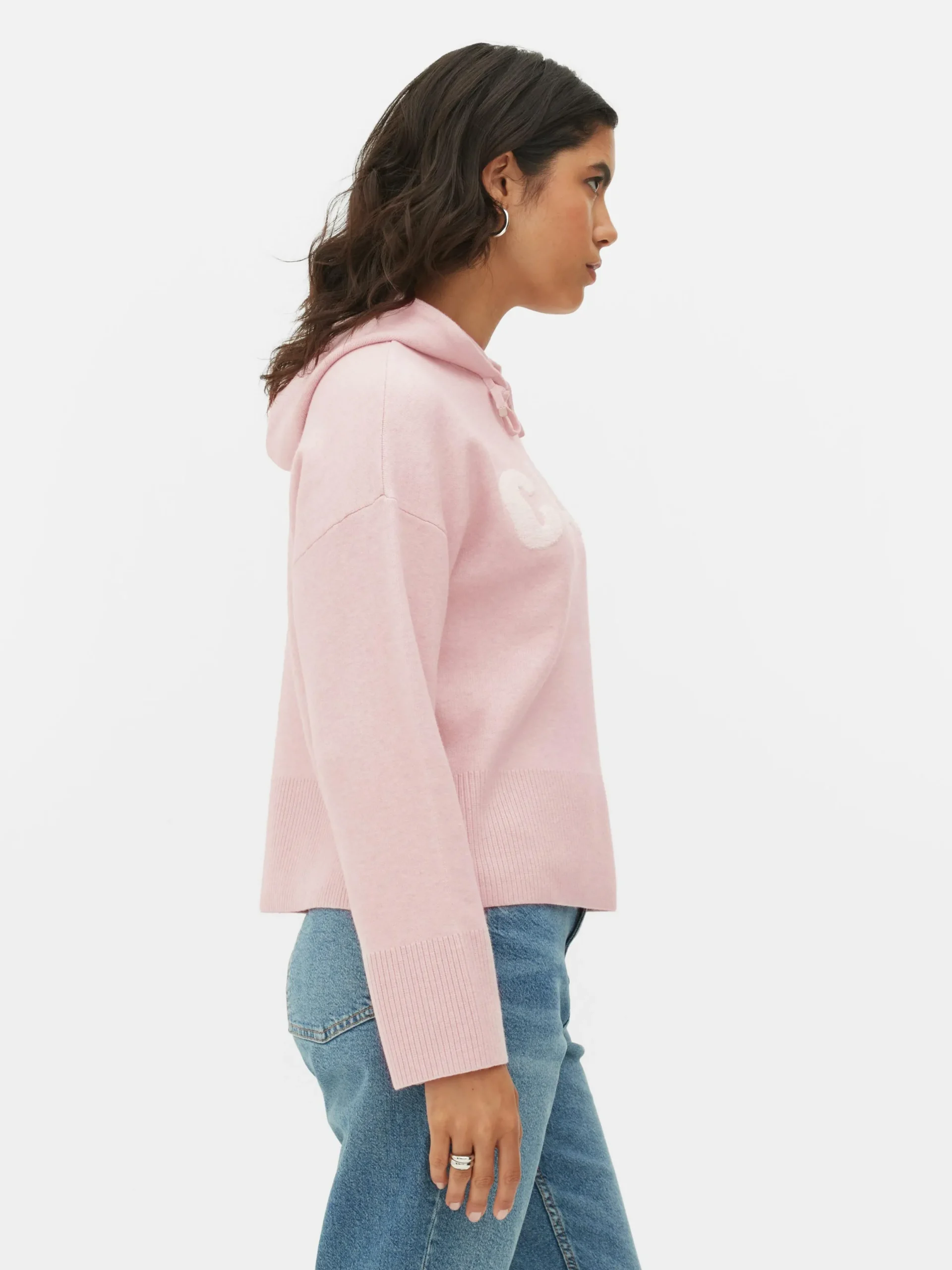 Hoodies Und Sweatshirts|Pullover Und Cardigans|Primark Strick-Hoodie Mit Slogan Rosa