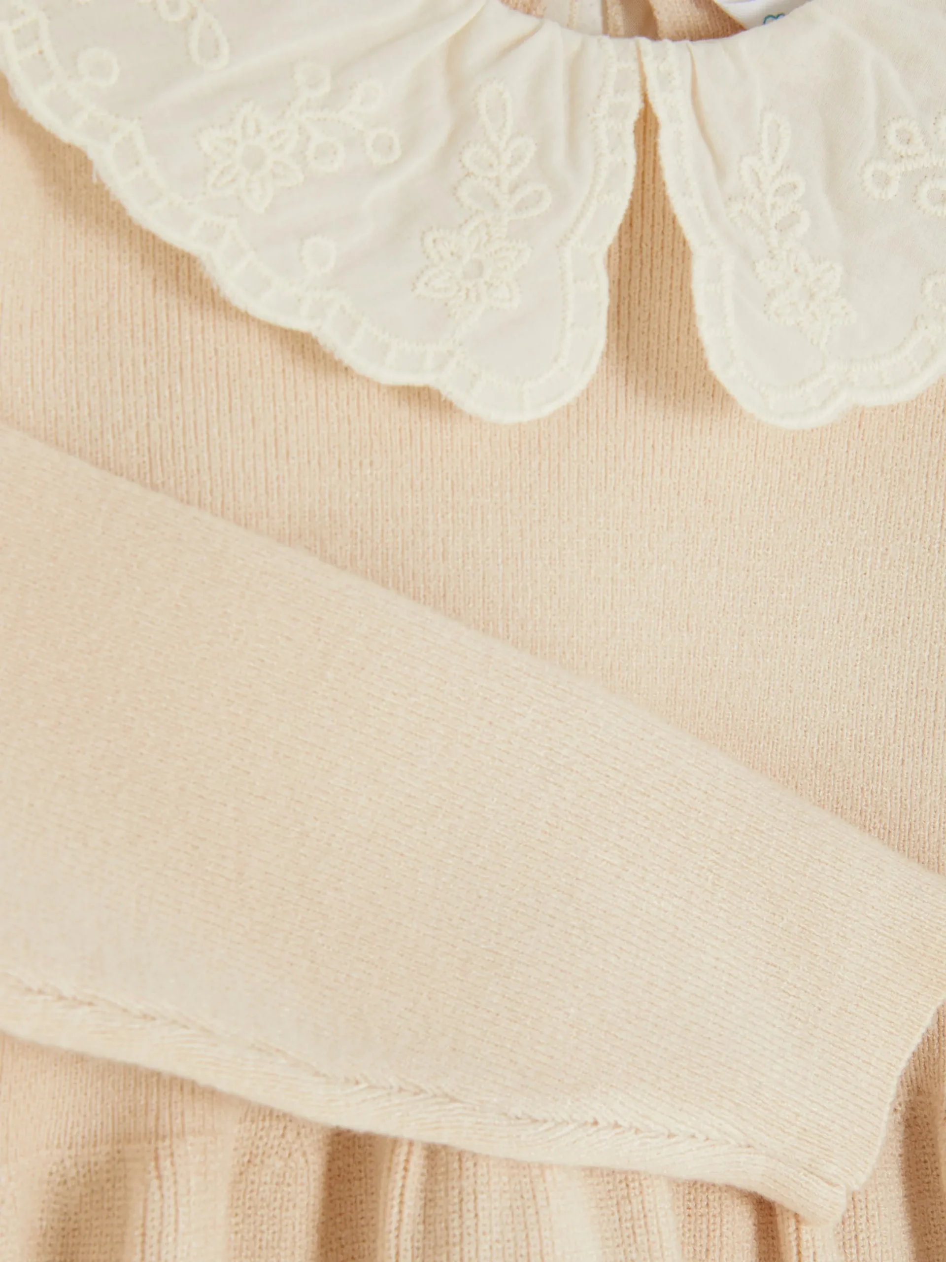 Kleider|Primark Strickkleid Mit Besticktem Kragen Beige