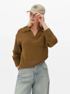 Pullover Und Cardigans|Primark Strick-Polopullover Khakifarben