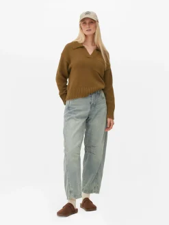 Pullover Und Cardigans|Primark Strick-Polopullover Khakifarben