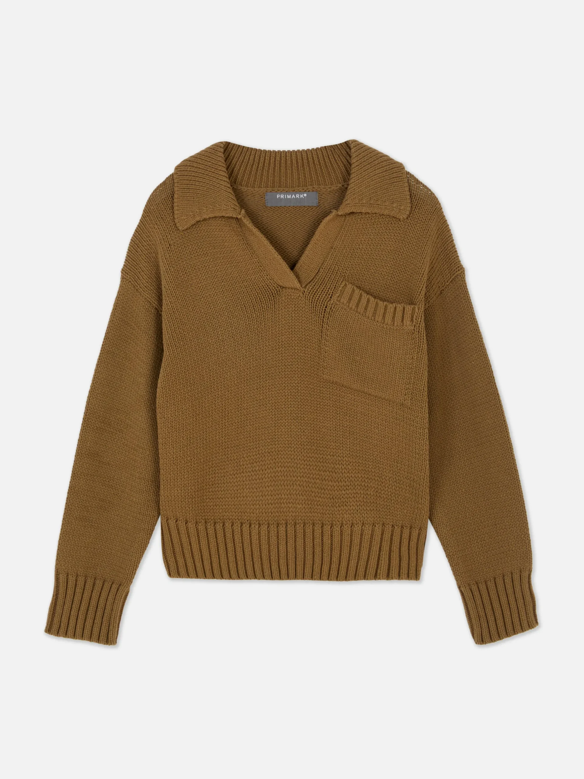 Pullover Und Cardigans|Primark Strick-Polopullover Khakifarben