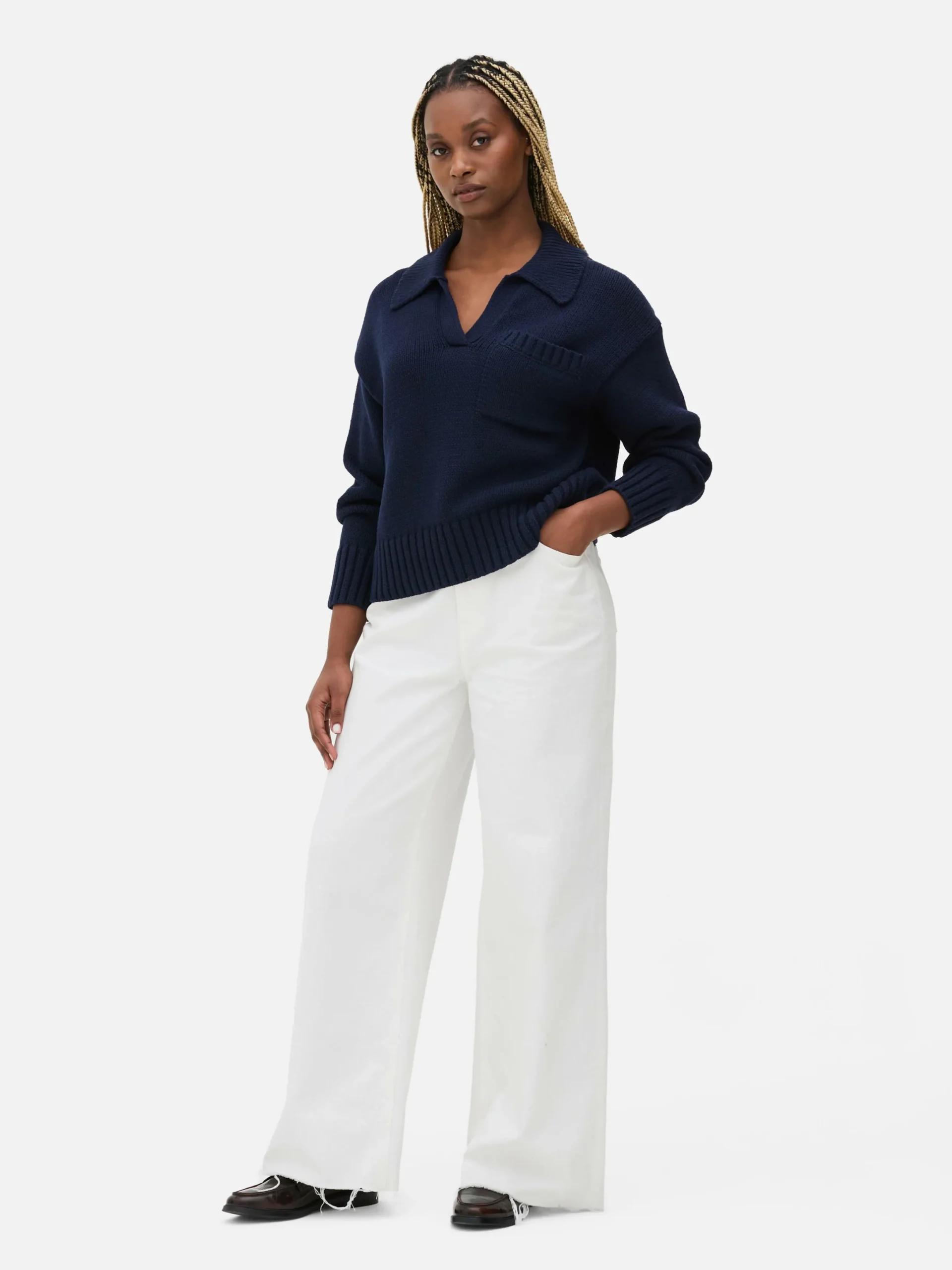 Pullover Und Cardigans|Primark Strick-Polopullover Marineblau