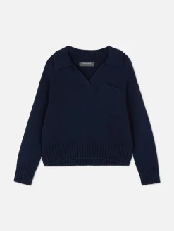 Pullover Und Cardigans|Primark Strick-Polopullover Marineblau