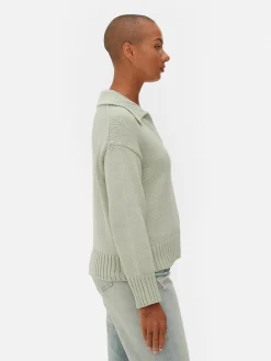 Pullover Und Cardigans|Primark Strick-Polopullover Mintgrün