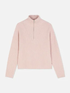 Pullover Und Cardigans|Primark Strickpullover Mit Halbem Reißverschluss Rosa