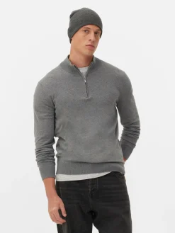 Pullover Und Cardigans|Primark Strickpullover Mit Kurzem Reißverschluss Grau