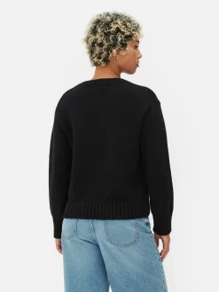 Pullover Und Cardigans|Primark Strickpullover Mit Rundhalsausschnitt Schwarz
