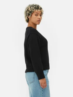 Pullover Und Cardigans|Primark Strickpullover Mit Rundhalsausschnitt Schwarz
