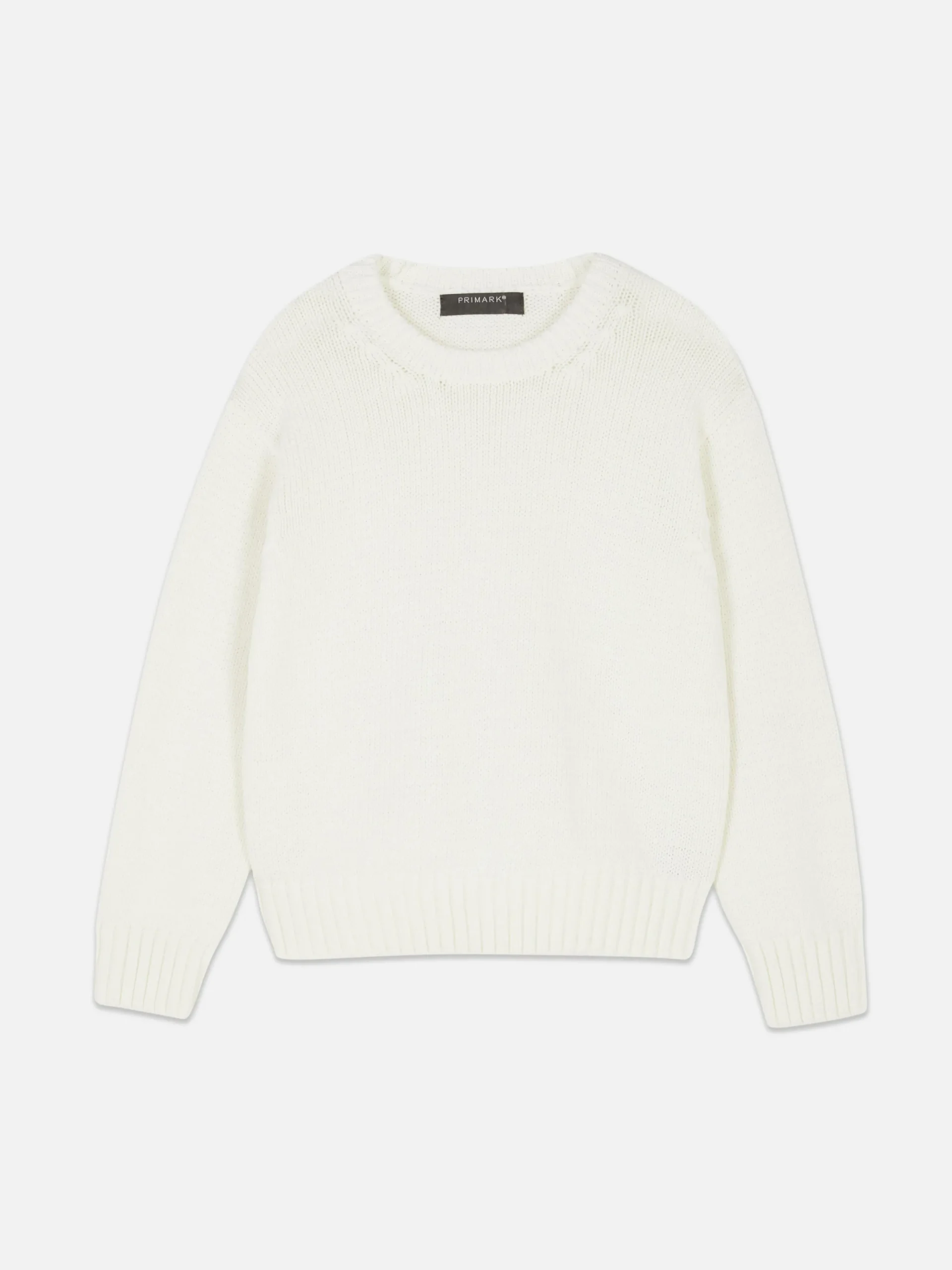 Pullover Und Cardigans|Primark Strickpullover Mit Rundhalsausschnitt Elfenbeinfarben