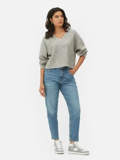 Pullover Und Cardigans|Primark Strickpullover Mit V-Ausschnitt Hellgrau