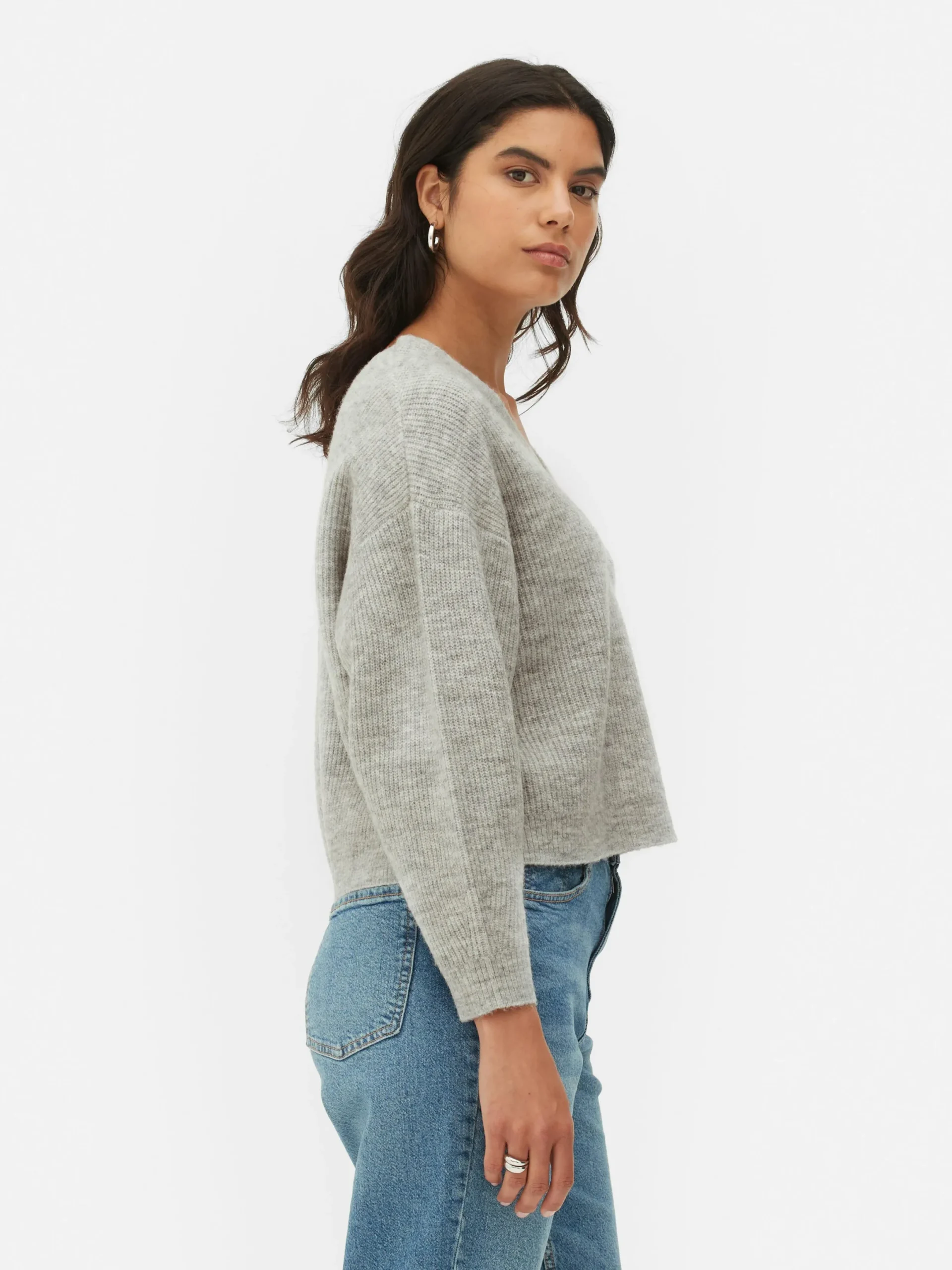 Pullover Und Cardigans|Primark Strickpullover Mit V-Ausschnitt Hellgrau