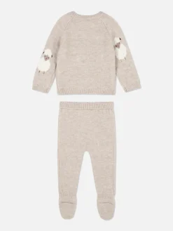 Sets Und Outfits|Primark Strickpullover Und Leggings Mit Schafmotiv Sandfarben