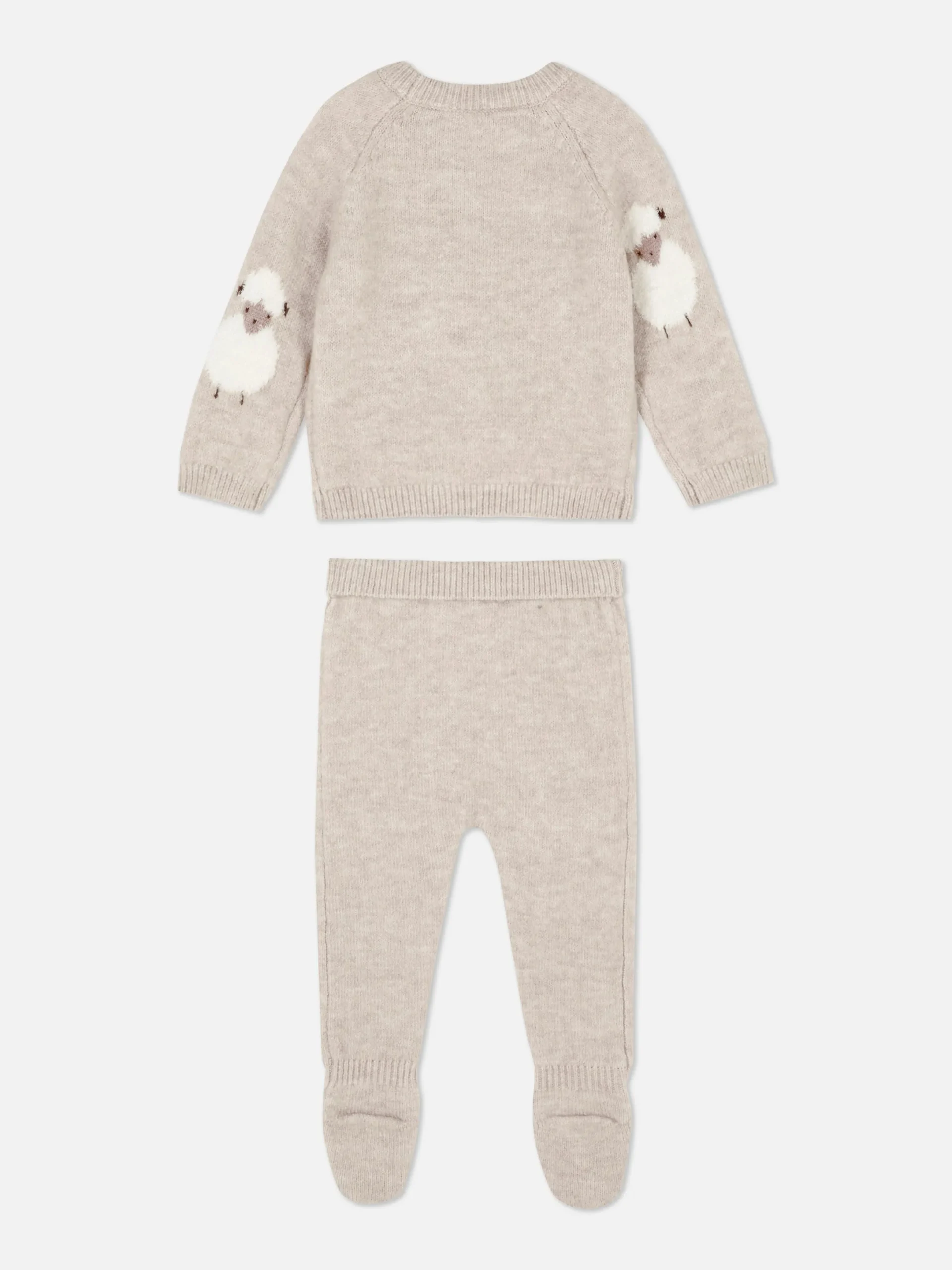 Sets Und Outfits|Primark Strickpullover Und Leggings Mit Schafmotiv Sandfarben