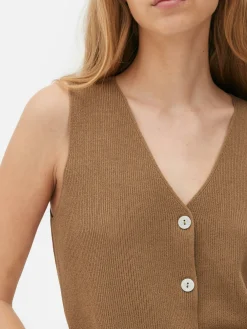 Pullover Und Cardigans|Primark Strickweste Mit V-Ausschnitt Khakifarben