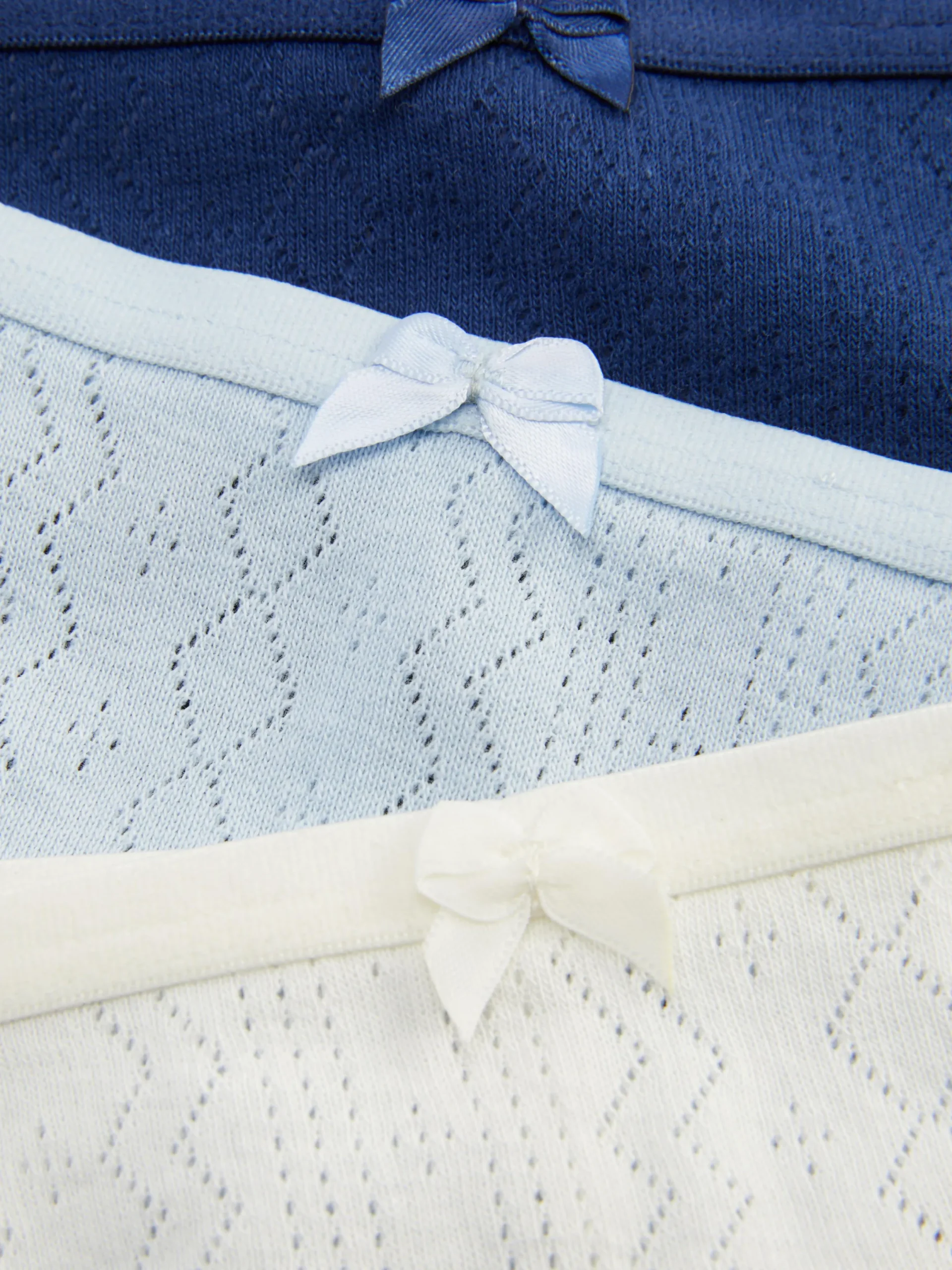 Slips|Primark String-Tangas Mit Pointelle-Struktur, 3er-Pack Hellblau